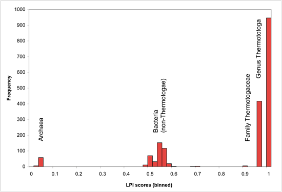 Thermotoga lettingae lpi histogram